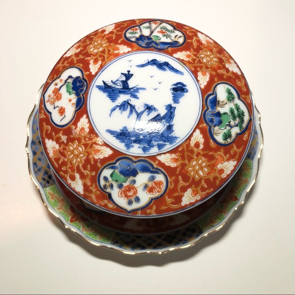 Vintage ornate Takahashi Imari style 3 piece candy/trinket bowl set - Picture 2 of 11